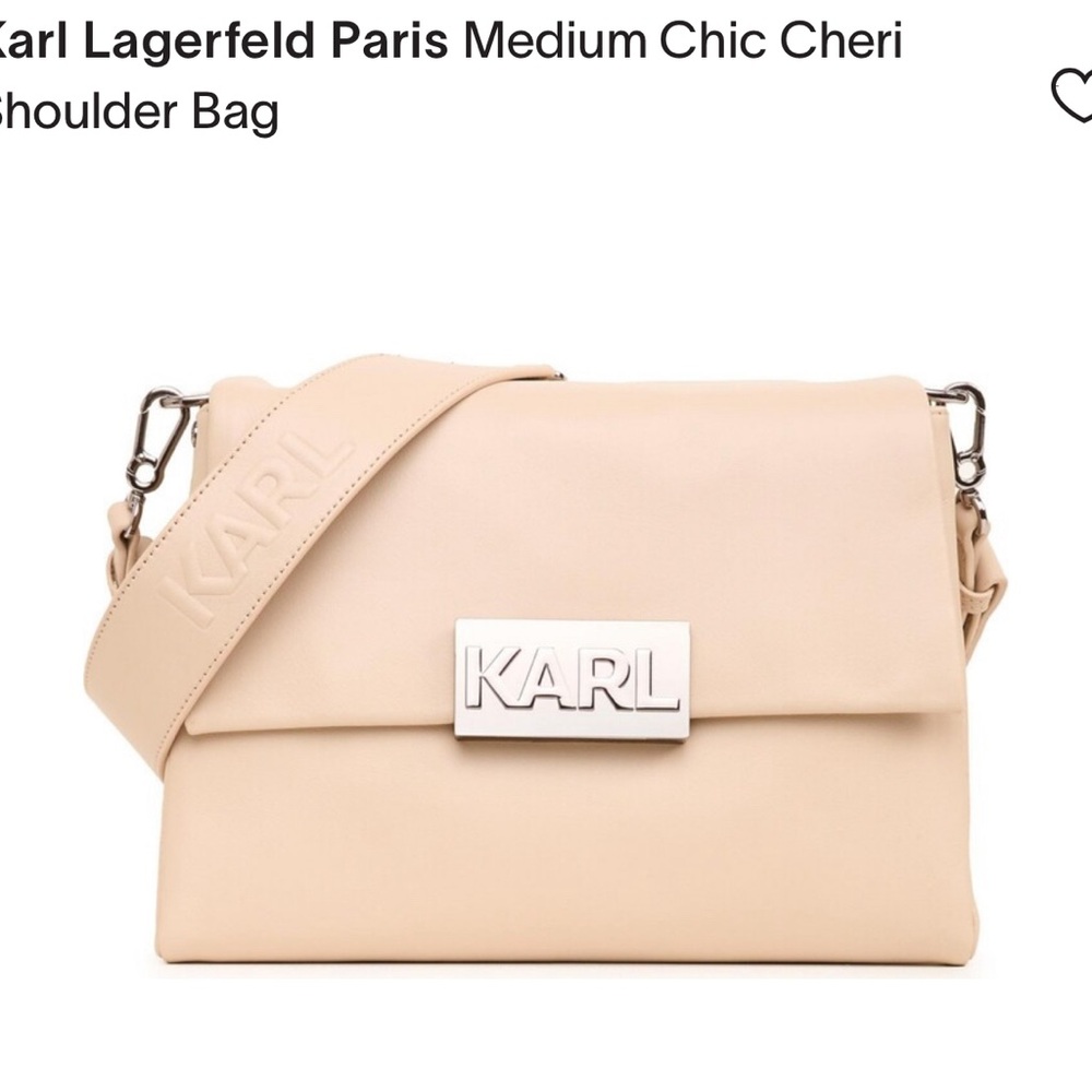 Karl Lagerfeld Cheri Leather Shoulder Bag - Picture 3 of 10